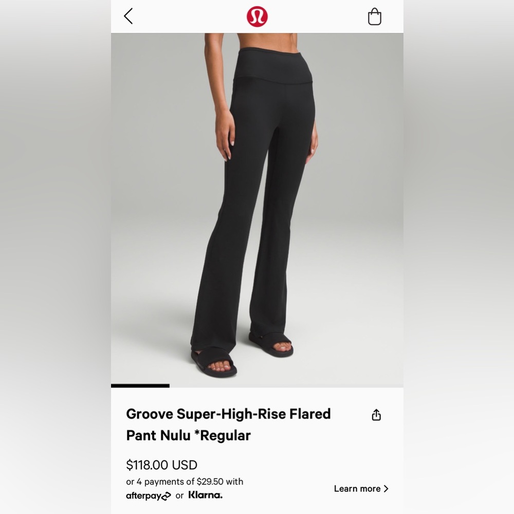 Lululemon Groove Super-High-Rise Flared
Pant Nulu *Regular